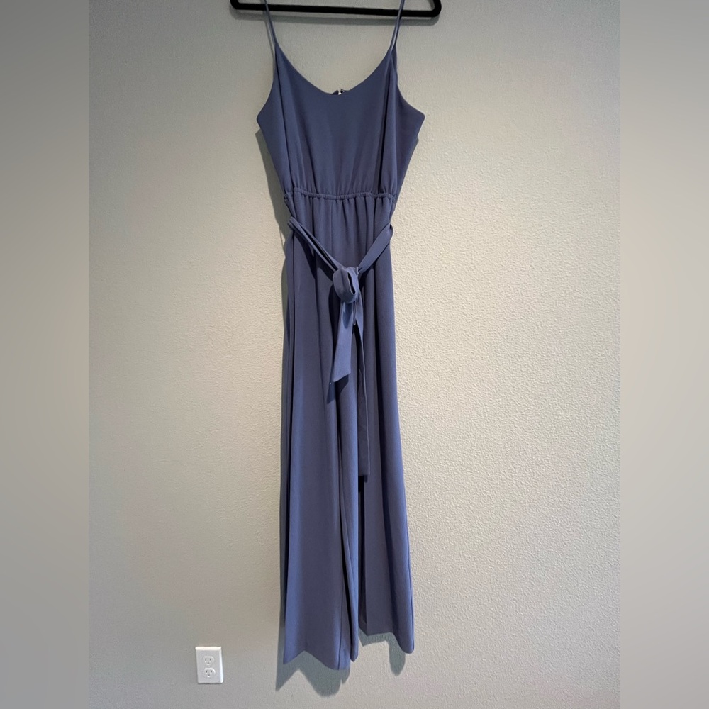 Blue Sleeveless Spaghetti Strap Jumpsuit - Picture 5 of 6